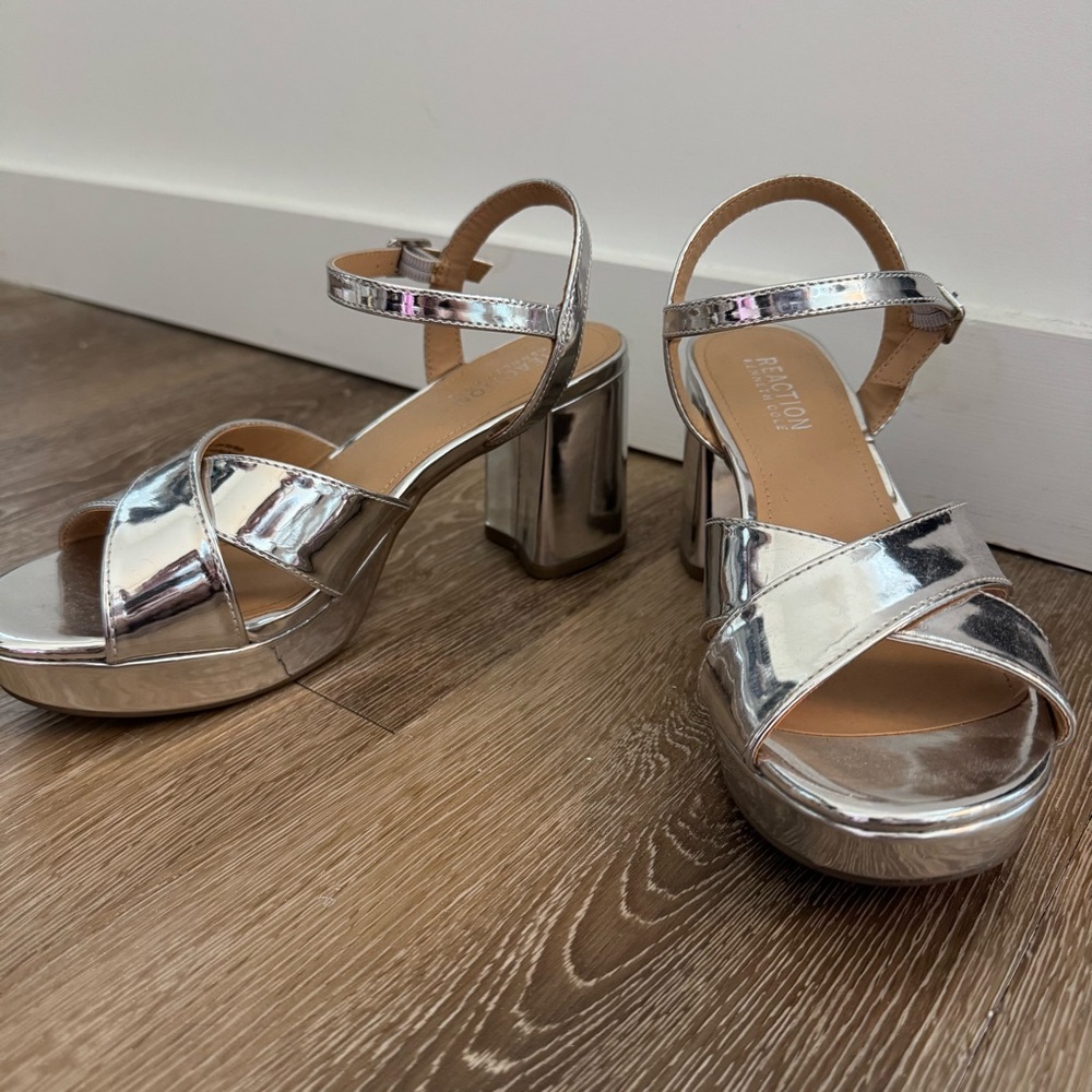 Silver Block Heels